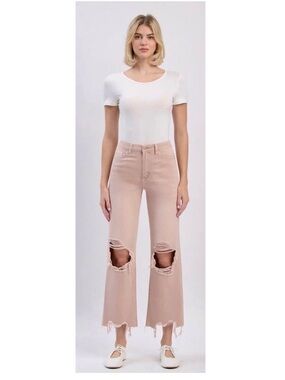 NWT Vervet by Flying Monkey Leslie 90’s Vintage Flare Jeans Rose Pink Denim 30